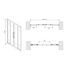 Душевая дверь Abber стекло прозрачное 160х195 см профиль черный 6 мм раздвижная (AG33160BH) - фото 2
