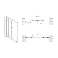 Душевая дверь Abber стекло прозрачное 150х195 см профиль черный 6 мм раздвижная (AG33150BH) - фото 2
