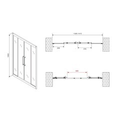 Душевая дверь Abber стекло прозрачное 140х195 см профиль черный 6 мм раздвижная (AG33140BH) - фото 3
