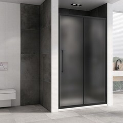 Душевая дверь Abber стекло матовое 110х195 см профиль черный 6 мм раздвижная (AG30110BMH) - фото 3