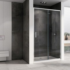 Душевая дверь Abber стекло прозрачное 100х190 см профиль хром 5 мм раздвижная (AG301005) - фото 3