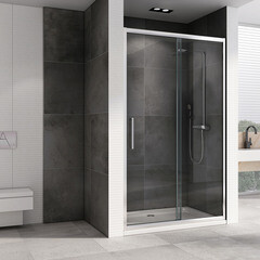 Душевая дверь Abber стекло прозрачное 100х195 см профиль хром 6 мм раздвижная (AG30100H) - фото 2