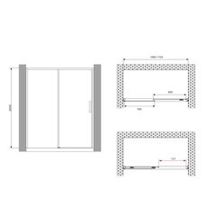 Душевая дверь Abber Komfort стекло прозрачное 170х200 см профиль хром 8 мм раздвижная (AG93170) - фото 3