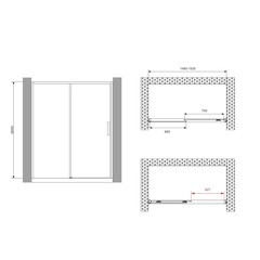 Душевая дверь Abber Komfort стекло прозрачное 150х200 см профиль хром 8 мм раздвижная (AG93150) - фото 2
