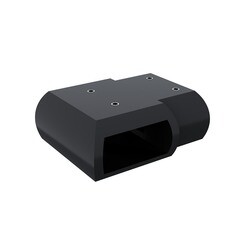 Коннектор каркаса душевой перегородки Ulitka Prisma Т-образный черный - фото 1