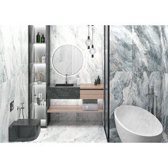 Керамогранит Delacora Waterfall синий карвинг 1200x600x9,5 мм (2 шт.= 1,44 кв.м) - фото 10