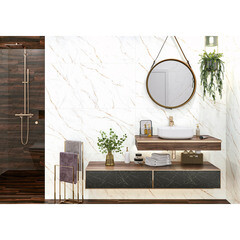 Керамогранит Alma Ceramica Neo Calacatta белый матовый 1200x600x8,5 мм (2 шт.= 1,44 кв.м) - фото 10