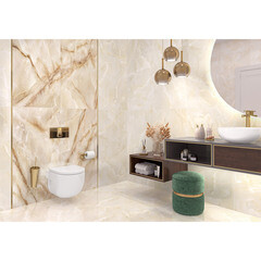 Керамогранит LCM Talisman Onyx кремовый полированный 1200х600х7 мм (2 шт.= 1,44 кв.м) - фото 10