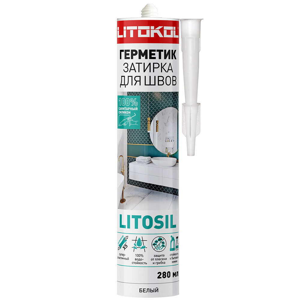 

Герметик силиконовый затирка Litokol Litosil белый 280 мл