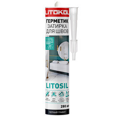 Изображение товара Герметик силиконовый затирка Litokol Litosil черный графит 280 мл