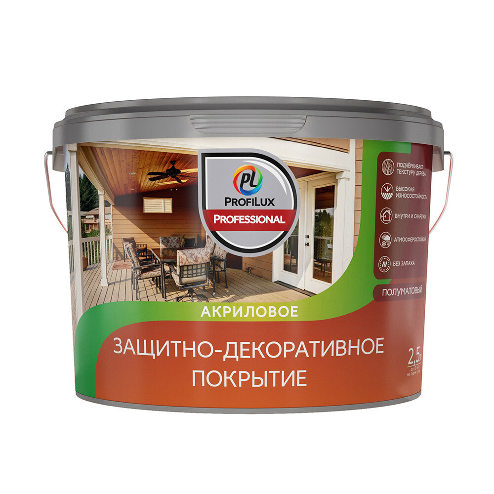 

Лак акриловый мебельный Profilux Professional белый 2,5 л полуматовый
