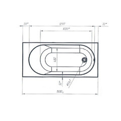 Ванна акриловая 1Marka Monck 150х70 см без ножек (01атл1570) - фото 7
