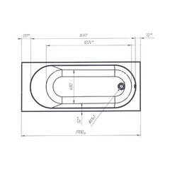 Ванна акриловая 1Marka Monck 170х70 см без ножек (01атл1770) - фото 8