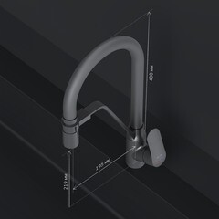 Смеситель для кухни AM.PM Like черный с гибким изливом с подключением к фильтру однорычажный (F8007822) - фото 11