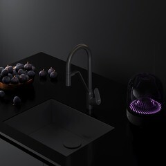 Смеситель для кухни AM.PM Like черный с гибким изливом с подключением к фильтру однорычажный (F8007822) - фото 4