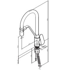 Смеситель для кухни AM.PM Like черный с гибким изливом с подключением к фильтру однорычажный (F8007822) - фото 3