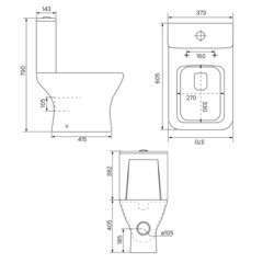 Унитаз-компакт Iddis Torr безободковый с горизонтальным выпуском с сиденьем дюропласт микролифт белый (TORRDSEi24) - фото 2