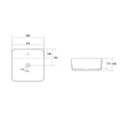 Раковина Abber Rechteck 39 см накладная белая (AC2215) - фото 2