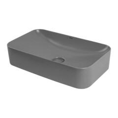 Раковина Abber Rechteck 61 см накладная серая матовая (AC2204MG) - фото 1