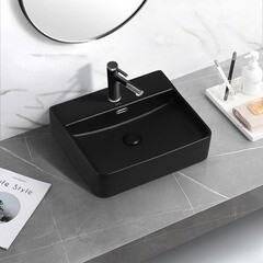 Раковина Abber Rechteck 50 см накладная черная матовая (AC2203MB) - фото 5