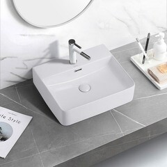 Раковина Abber Rechteck 50 см накладная белая (AC2203) - фото 3