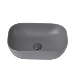 Раковина Abber Rechteck 46 см накладная серая матовая (AC2200MG) - фото 2