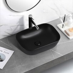 Раковина Abber Rechteck 46 см накладная черная матовая (AC2200MB) - фото 2