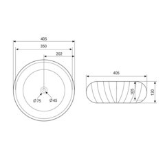 Раковина Abber Bequem 41 см накладная белая (AC2115) - фото 2