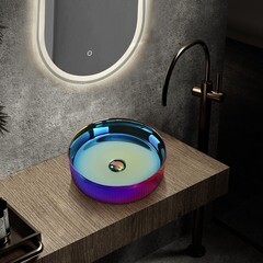 Раковина Abber Bequem 42 см накладная хамелеон (AC2114Regen) - фото 7