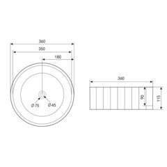 Раковина Abber Bequem 36 см накладная белая (AC2111) - фото 2