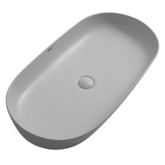 Раковина Abber Bequem 80 см накладная светло-серая матовая (AC2110MLG) - фото 4