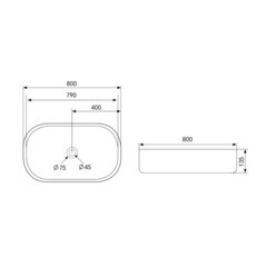 Раковина Abber Bequem 80 см накладная белая (AC2110) - фото 3