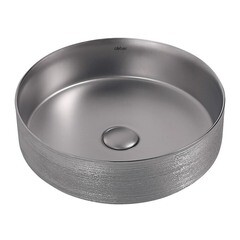 Раковина Abber Bequem 40 см накладная серебро матовое (AC2109BSM) - фото 1