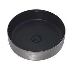 Раковина Abber Bequem 40 см накладная черная матовая/серебро (AC2109BS) - фото 3