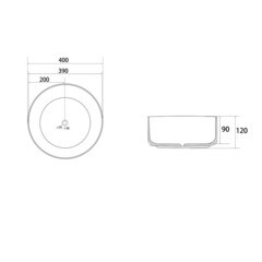 Раковина Abber Bequem 40 см накладная белая (AC2109) - фото 2