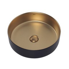 Раковина Abber Bequem 40 см накладная золото матовое/черная (AC2109BG) - фото 3