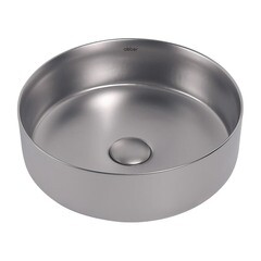 Раковина Abber Bequem 36 см накладная серебро матовое (AC2108MS) - фото 1