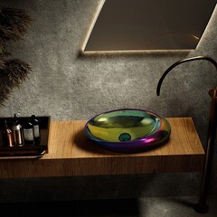 Раковина Abber Bequem 49 см накладная хамелеон (AC2107Regen) - фото 4