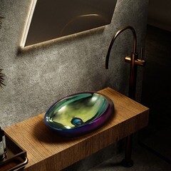 Раковина Abber Bequem 49 см накладная хамелеон (AC2107Regen) - фото 3