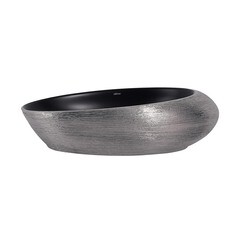 Раковина Abber Bequem 49 см накладная черная матовая/серебро (AC2107BS) - фото 1