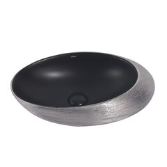 Раковина Abber Bequem 49 см накладная черная матовая/серебро (AC2107BS) - фото 3