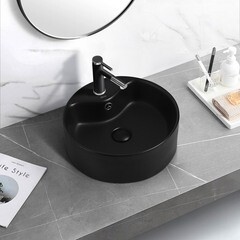 Раковина Abber Bequem 41 см накладная черная матовая (AC2104MB) - фото 3