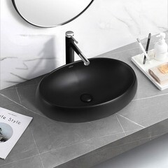 Раковина Abber Bequem 60 см накладная черная матовая (AC2102MB) - фото 2