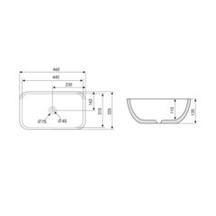 Раковина Abber Rechteck 46 см накладная белая матовая (AC2200MW) - фото 2