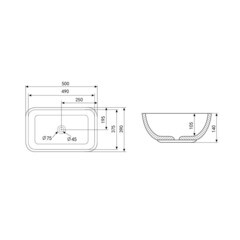 Раковина Abber Rechteck 50 см накладная белая матовая (AC2202MW) - фото 2