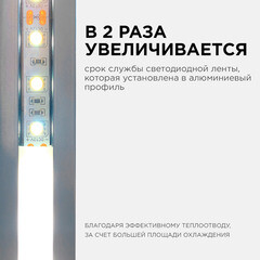 Профиль для светодиодной ленты Apeyron (08-07) 1 м угловой - фото 5