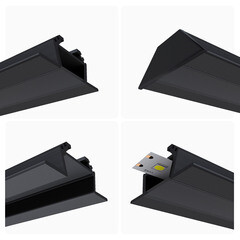 Профиль для светодиодной ленты Apeyron (08-03-Ч) 2 м угловой - фото 2