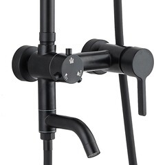 Душевая система Corsa Deco NX с верхним душем с лейкой с изливом черная (SSFNX300SB) - фото 19