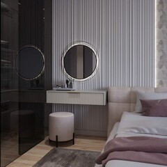 Зеркало настенное с подсветкой Cataluna 600 мм серый муар - фото 2