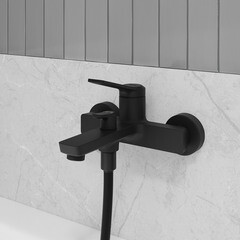 Смеситель для ванны Iddis Parker черный однорычажный с коротким изливом без лейки (PARBL02i02WA) - фото 4